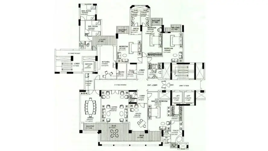 4 BHK Plan 2d View of DLF Aralias