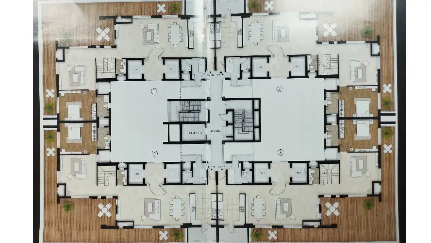 Floor Layout of 3 BHK 2d view