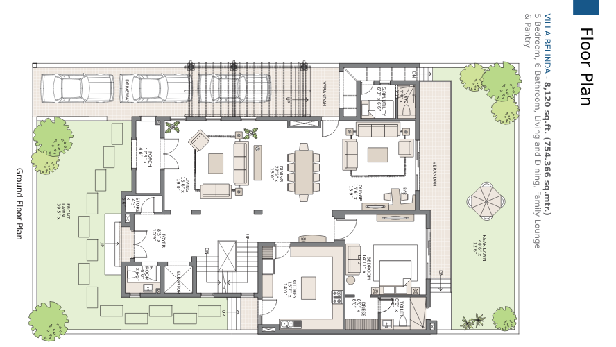 5 BHK + 6 Toilet First Floor 2d view