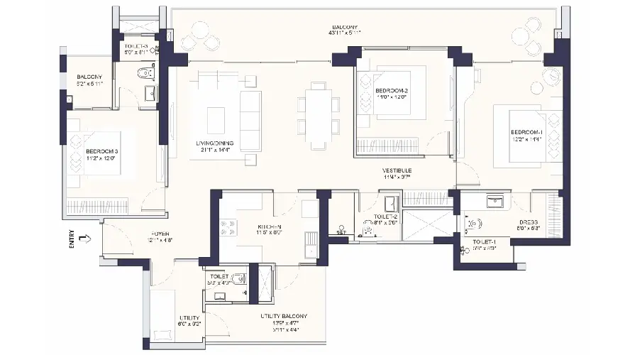 3.5 BHK layout