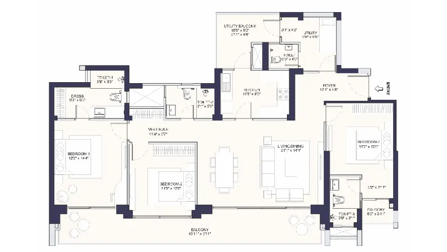 3.5 BHK layout