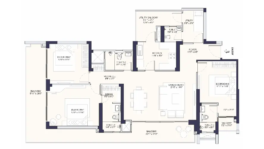 3.5 BHK layout