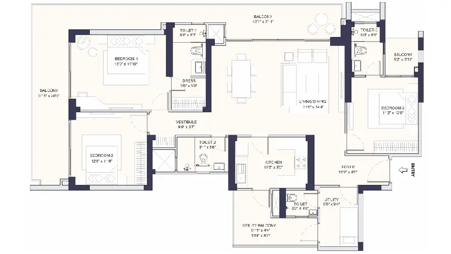 3.5 BHK layout