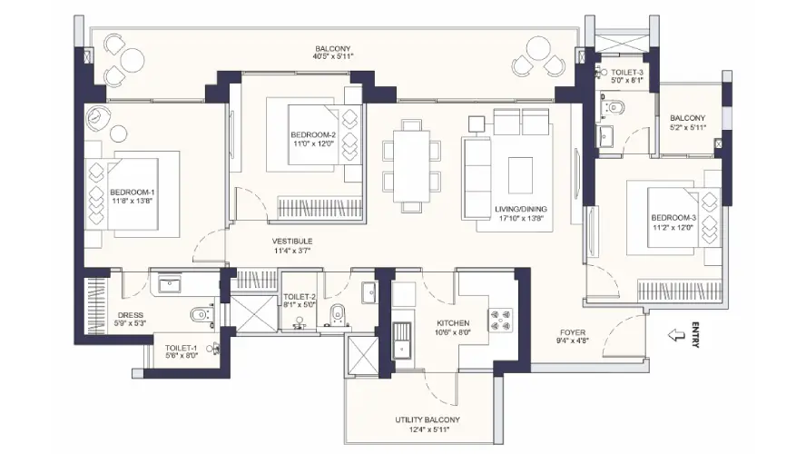 3.5 BHK layout