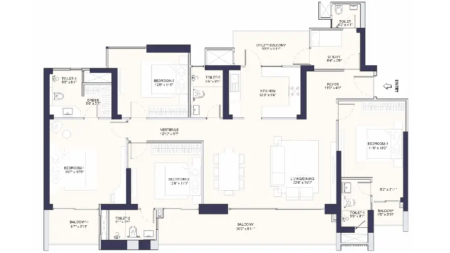 4.5 BHK layout