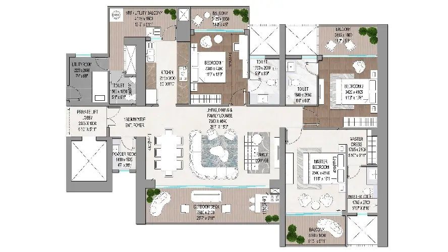 3.5 BHK 2d Floor Plan of Signature Global Titanium