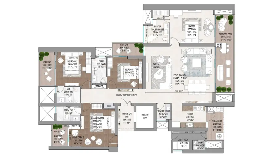 4.5 BHK 2d Floor Plan of Signature Global Titanium