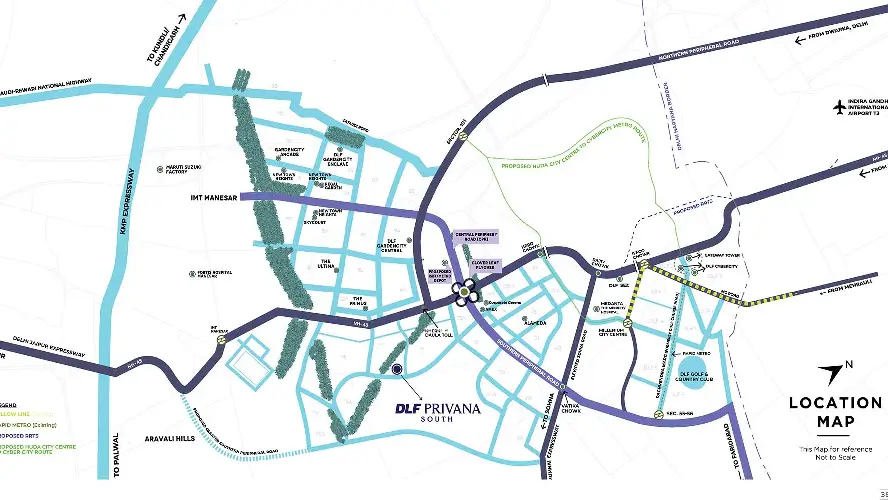 Location Map of DLF Privana West