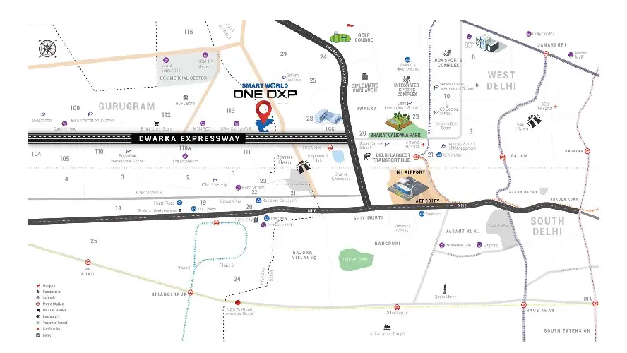 Location Map of Smartworld One DXP