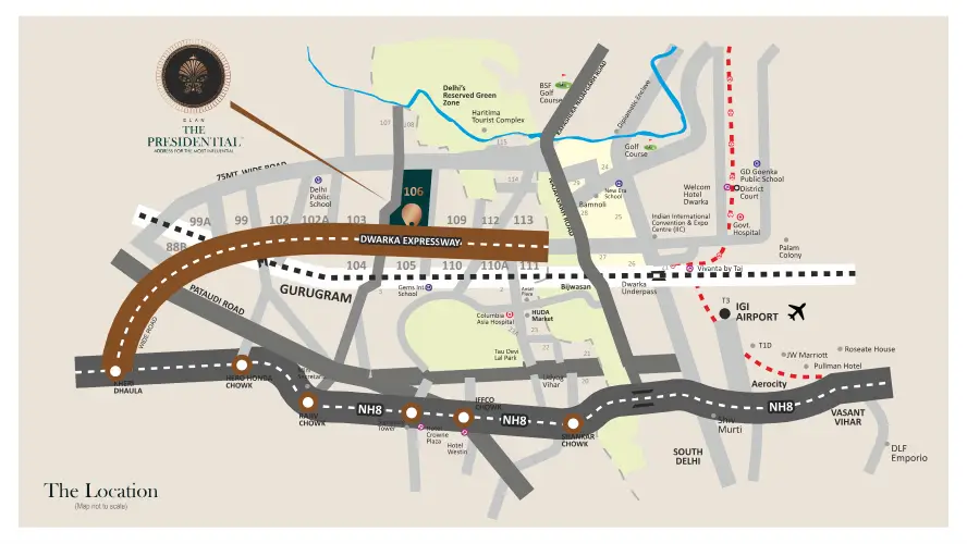 Location Map of Elan The Presidential