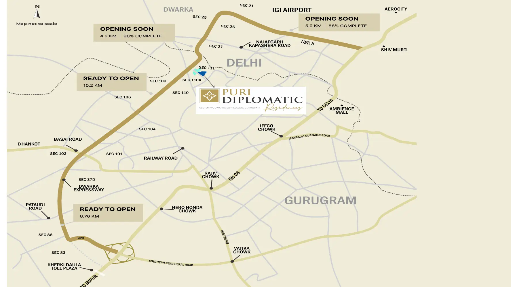 Location Map of Puri Diplomatic Residences