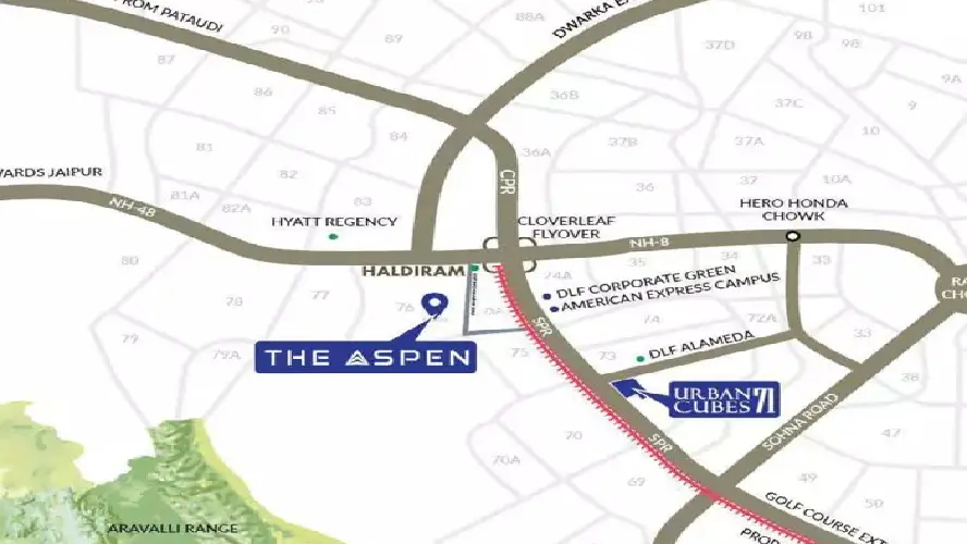 Location Map of Whiteland The Aspen