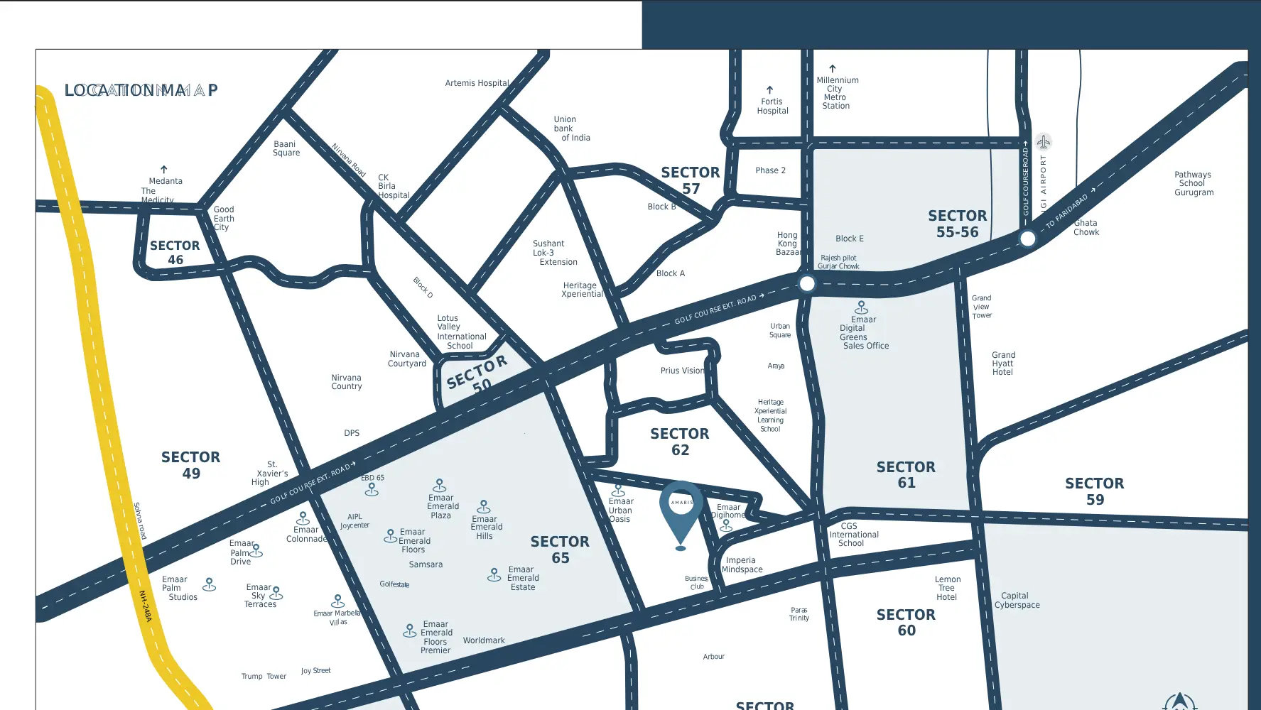 Location Map of Emaar Amaris