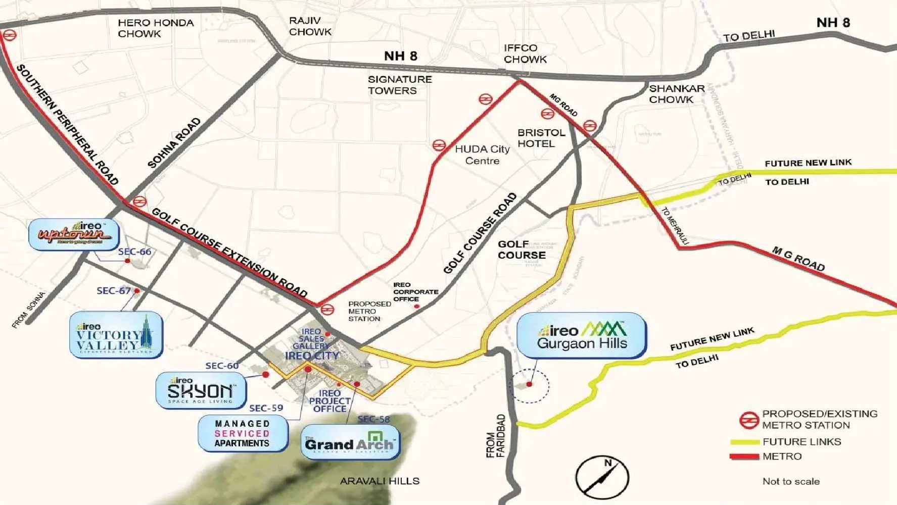 Location Map of Ireo Gurgaon Hills