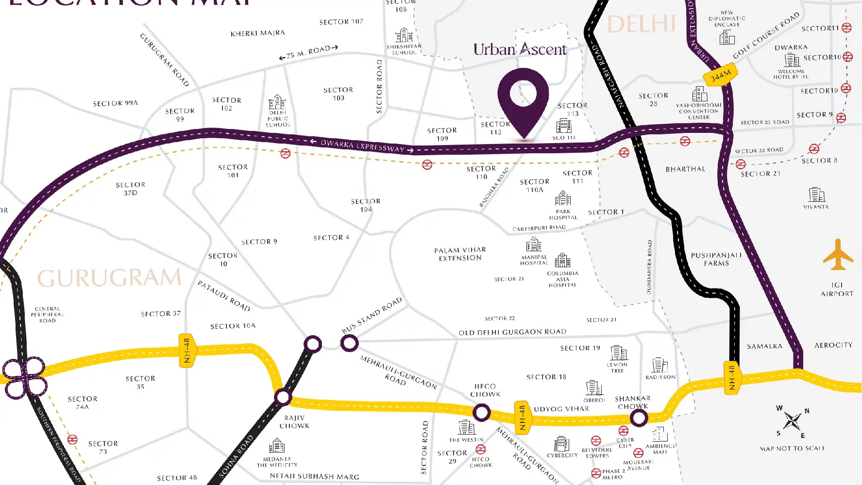 Location Map of Emaar Urban Ascent