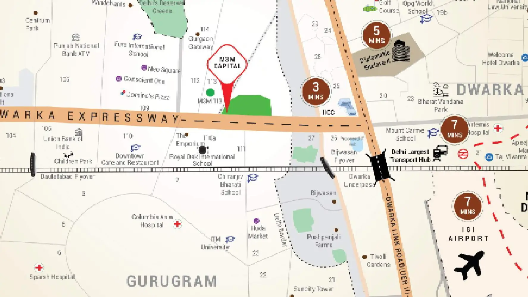 Location Map of M3M Capital