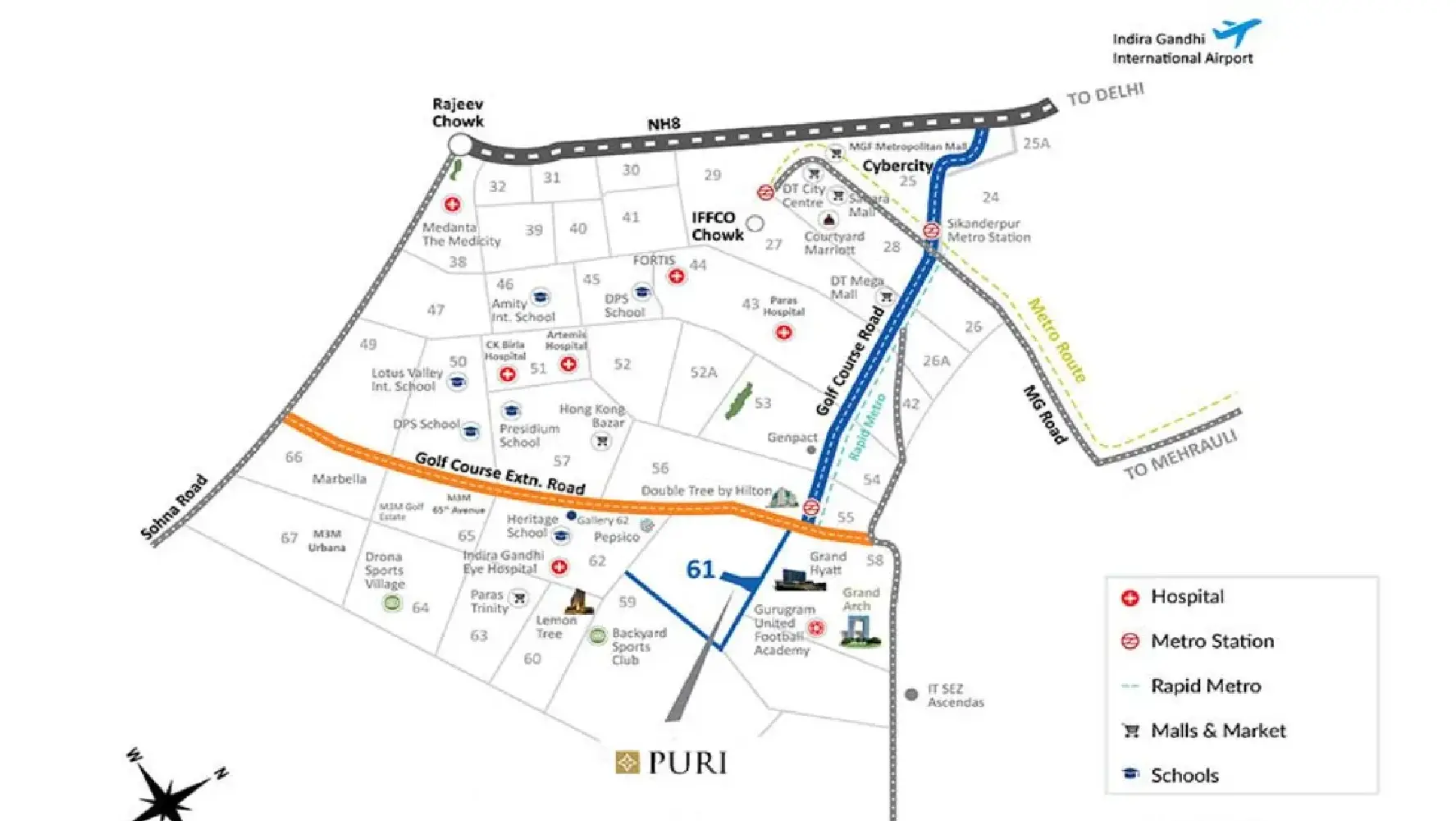 Location Map of Puri The Aravallis