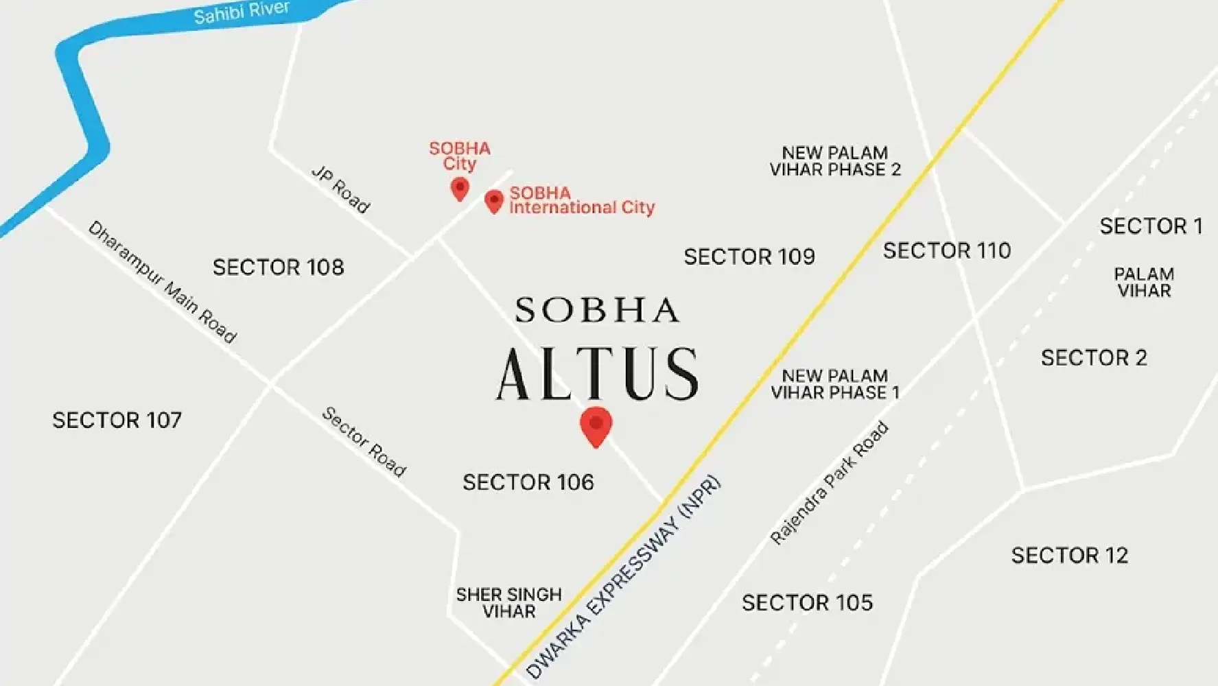 Location Map of Sobha Altus