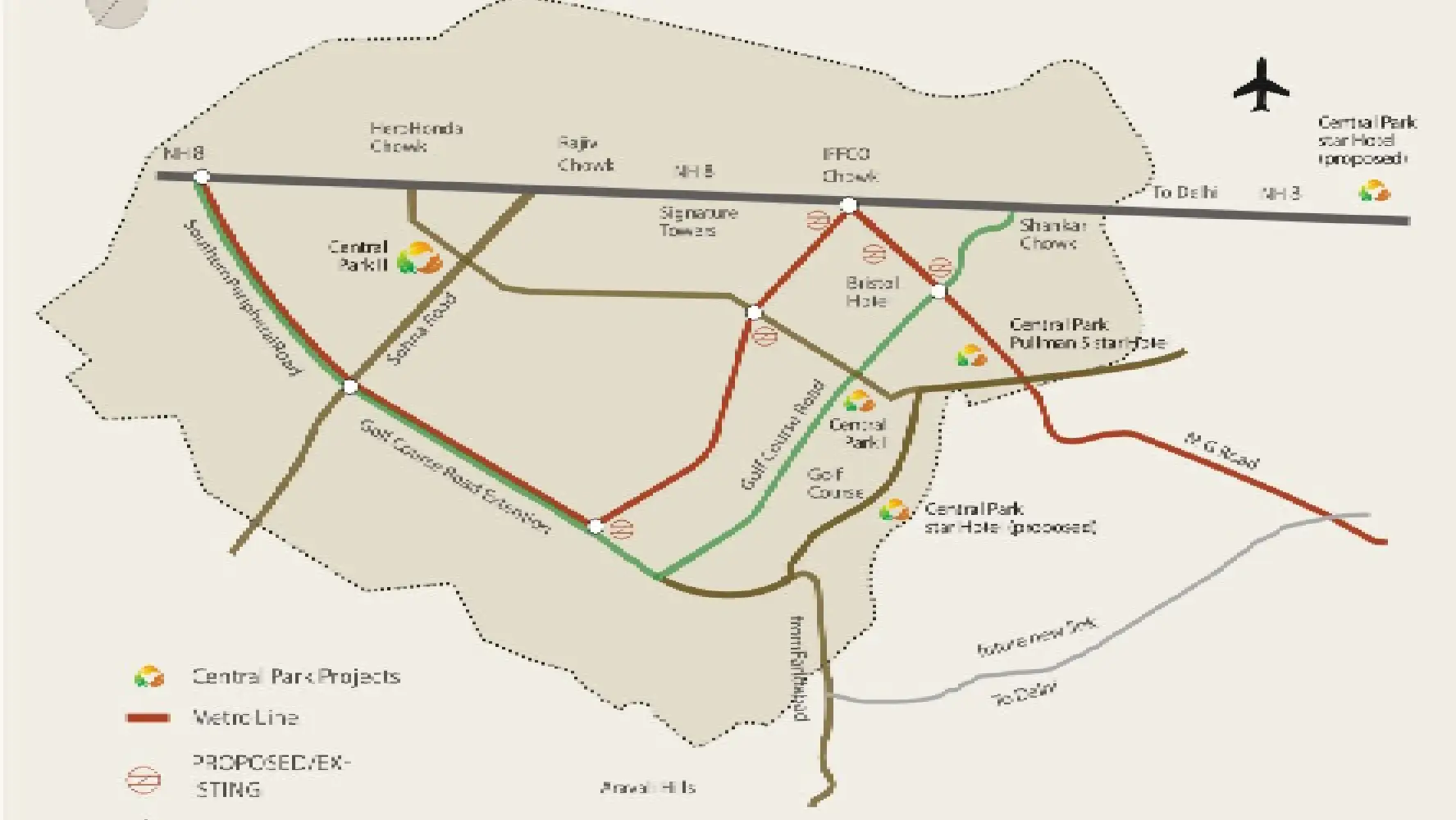 Location Map of Central Park Resorts