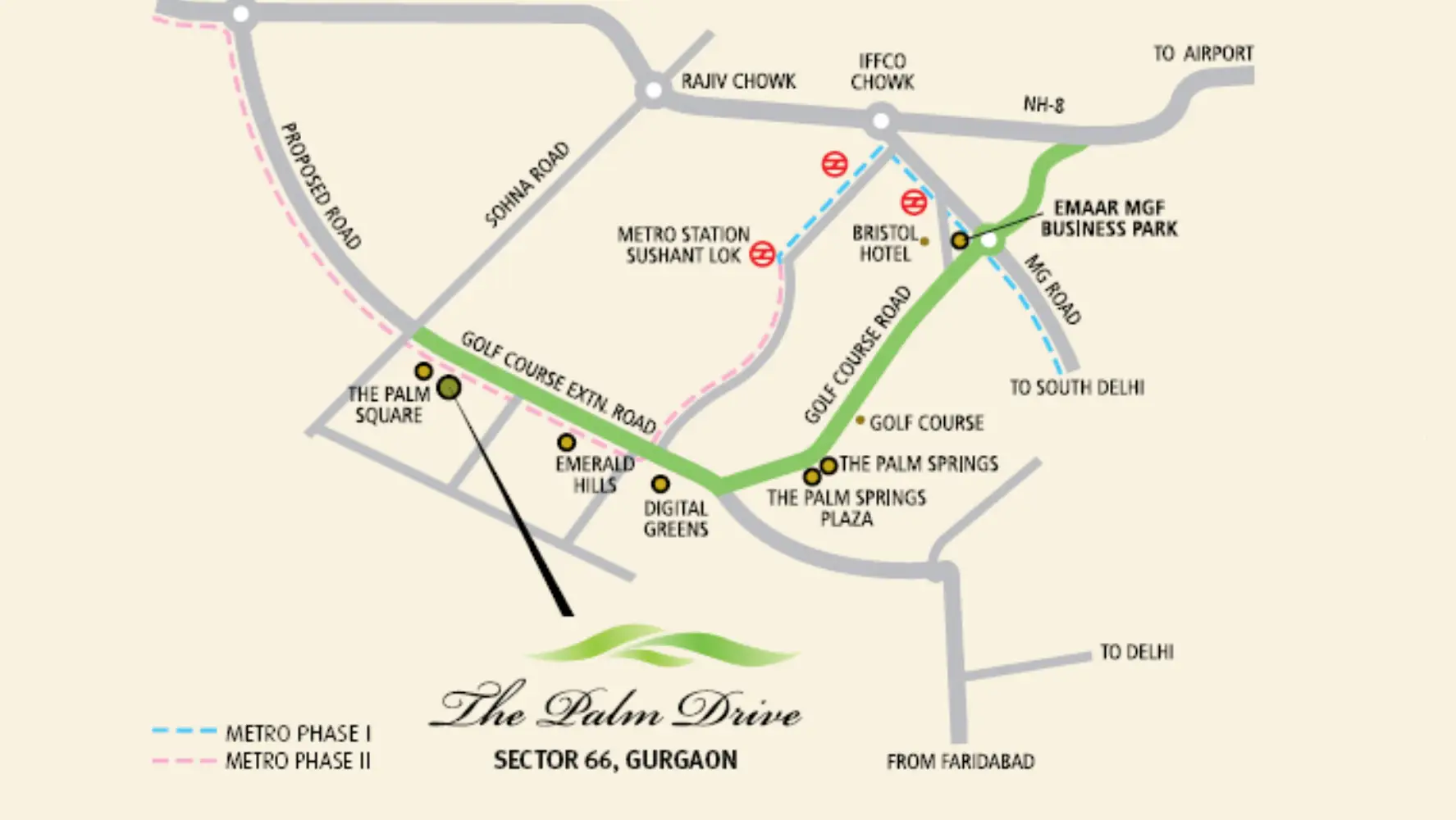 Location Map of Emaar Palm Drive