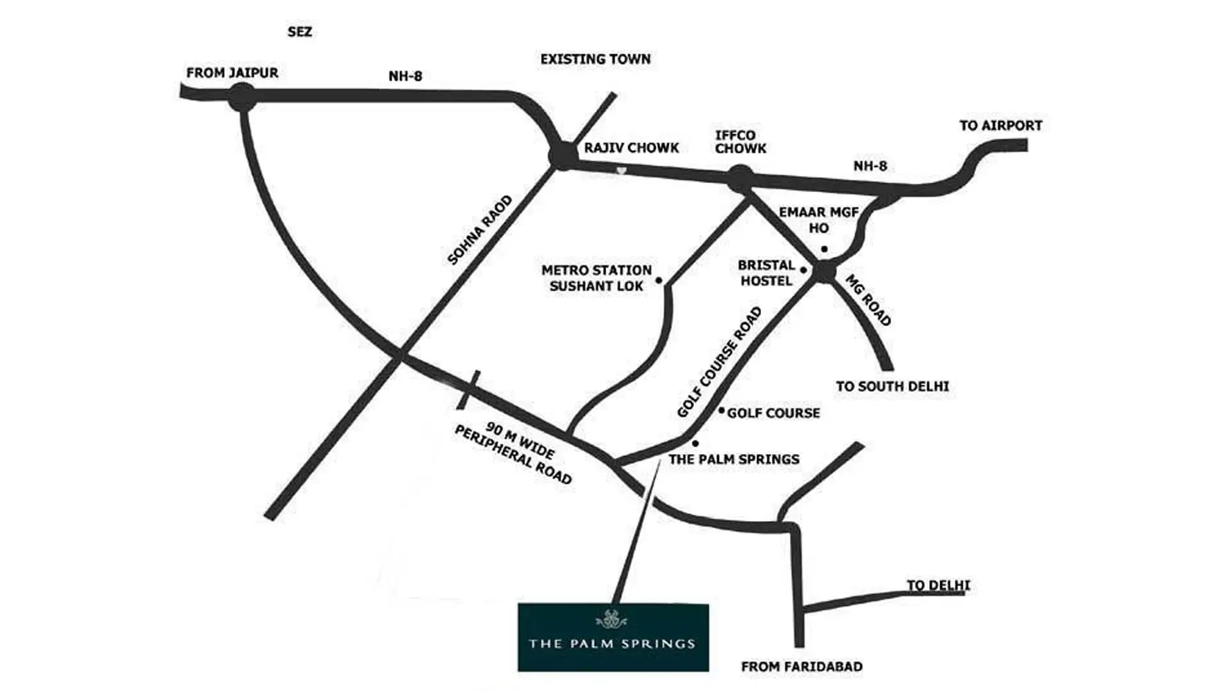 Location Map of Emaar The Palm Springs