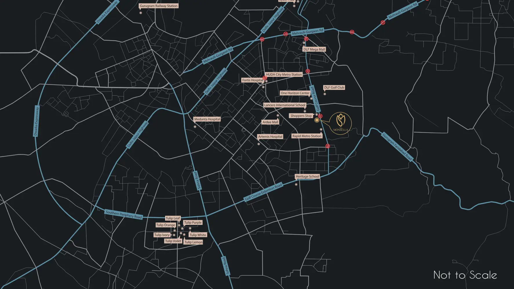Location Map of Tulip Monsella