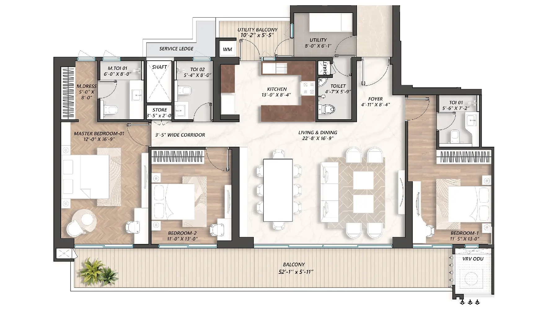 3 BHk Artistic view of the layout plan 3 BHk Artistic view of the layout plan