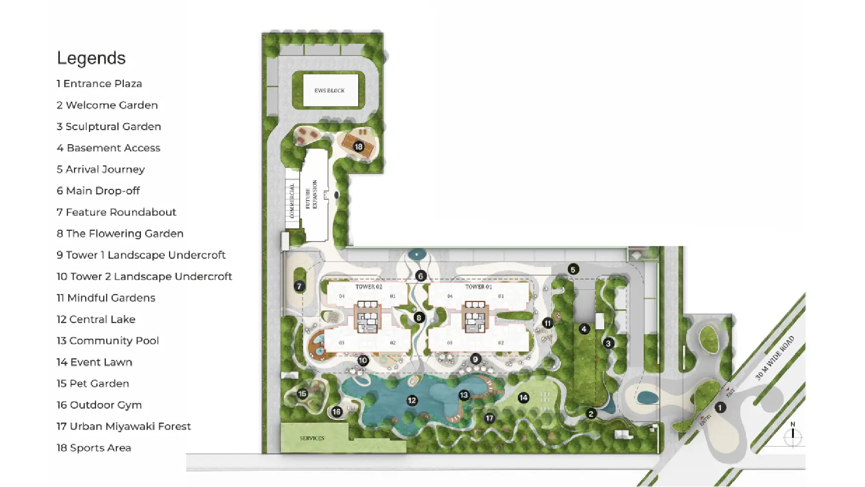 Colourful layout plan for the AIPL Lakecity