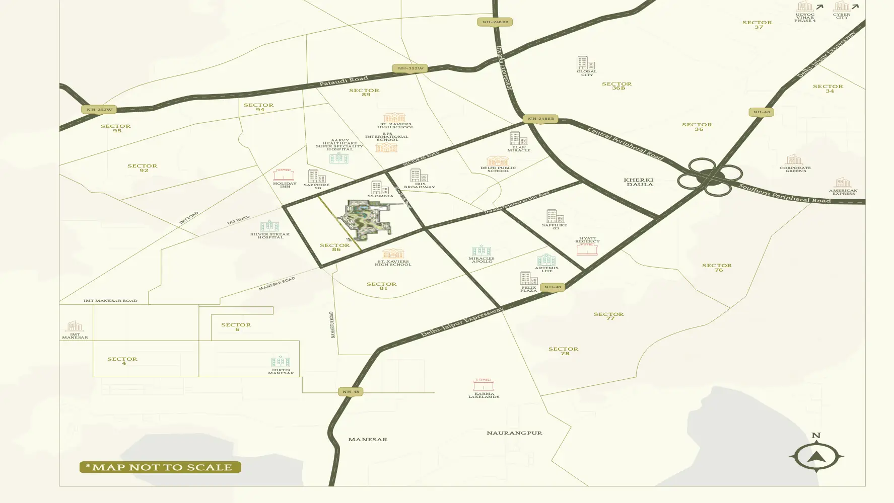 Location Map of Emaar Serenity Hills