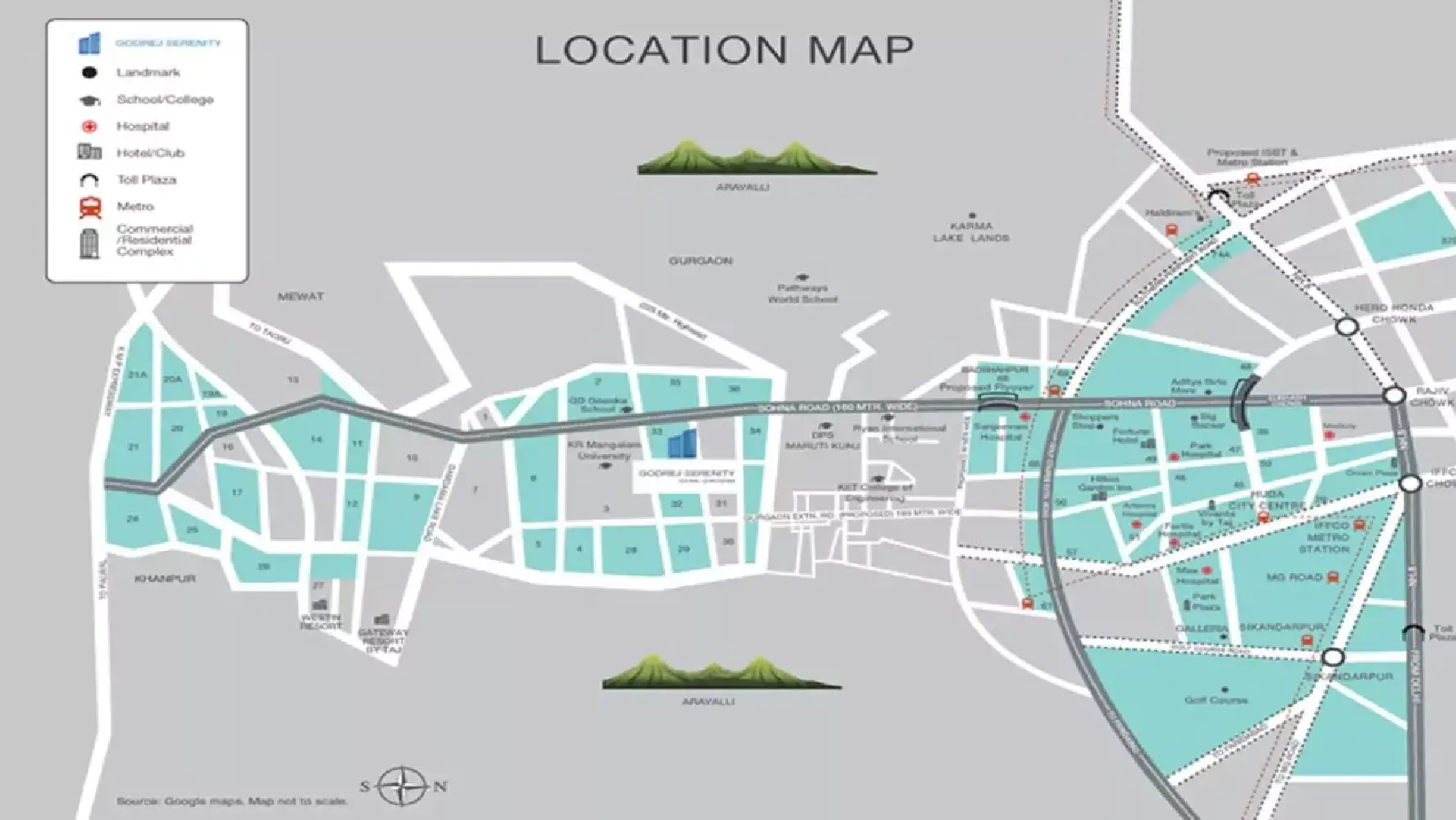 Location Map of Godrej Nature Plus Serenity