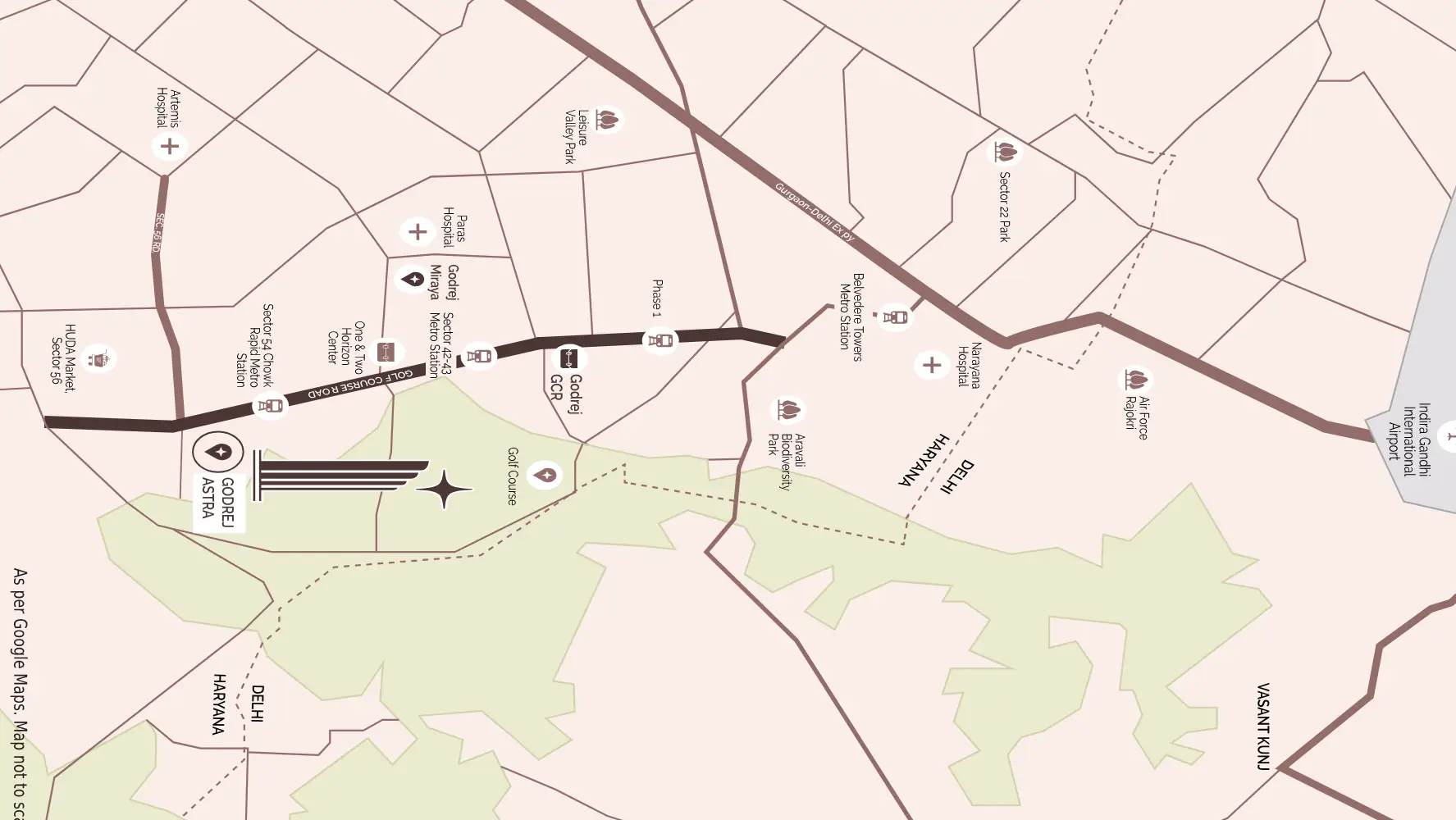 Location Map of Godrej Astra
